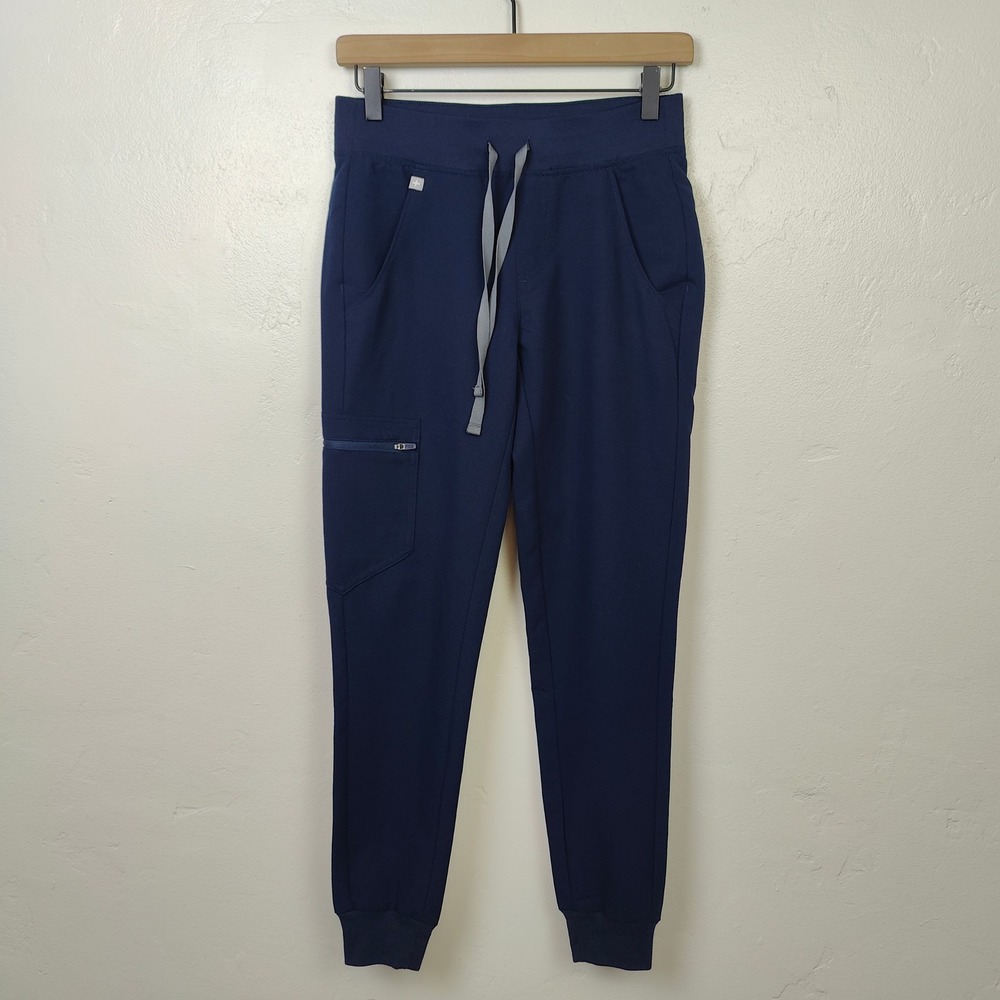 FIGS Zamora Jogger Pants Womens XXS Navy Blue Slim Fit Cargo Pocket Scrubs